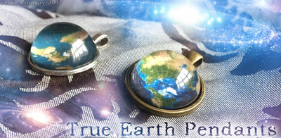 Flat Earth Necklace! Custom Made BRONZE tone Space Truth Sci-fi Xfiles Aliens 