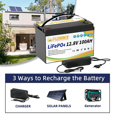 LiFePO4 12V 100Ah Lithium Battery BMS Solar Off Grid Marine Boat Trolling Motor