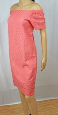 Lauren by Ralph Lauren Off Shoulder Eyelet Shift Dress~Sun Coral Color~NWT~