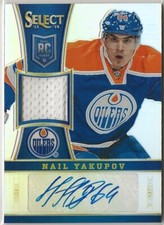 2013-14 Select Rookies Jersey Auto Prizms 300 Nail Yakupov 49/99 Edmonton Oilers