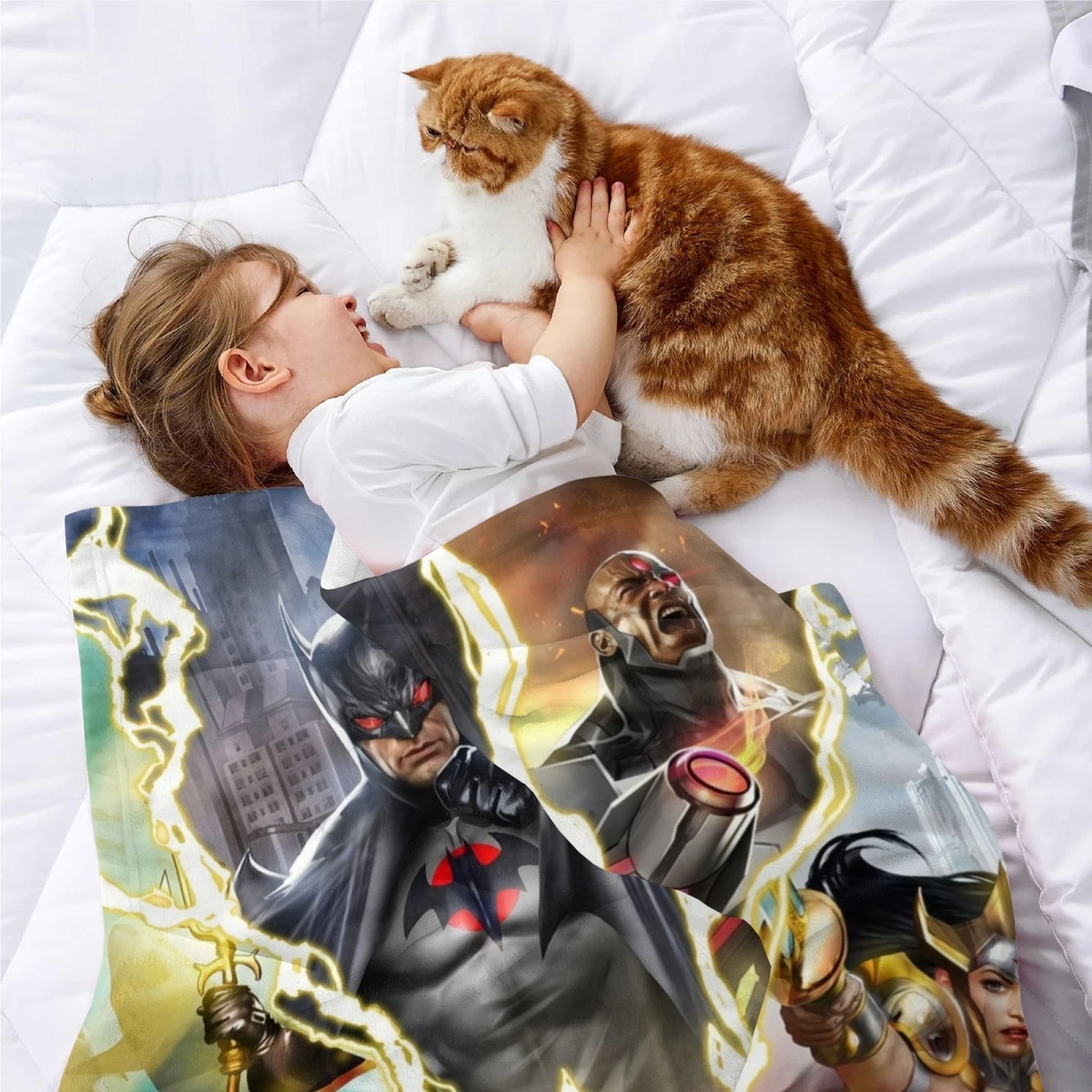 Justice League Flannel Blanket, Soft Bed and Sofa Throw