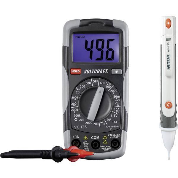 Voltcraft dt-test-kit 150 multimetro portatile digitale cat iii 600 v display