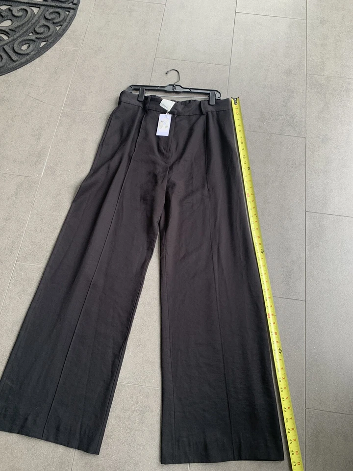 Pantalones de Vestir Diseñador Philip Lim 3.1 Negro Rayón Pierna Ancha Talla 14/XL $295 Foto 2 de 4