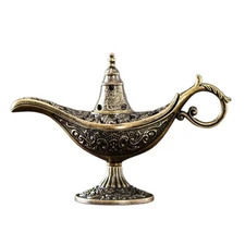Arabic Magic Lamp Incense Burner Sandalwood Metal Therapeutic Incense Holder 