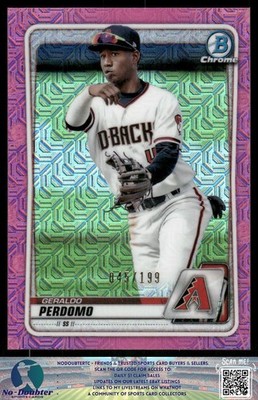 2020 Bowman Chrome #BCP-202 Geraldo Perdomo Mojo Pink /199 Diamondbacks 2.2J