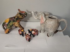 5 Elephant Figurines, Various Beautiful Elephants,