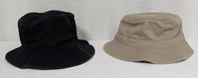 Foot Locker - Fitted S/M - Khaki and Black Bucket Hat - One of Each - 2 Piece