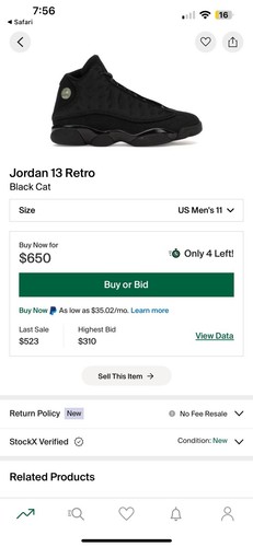 Size 11 - Air Jordan 13 Retro Black Cat - Picture 2 of 6