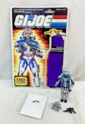 1987 Hasbro GI Joe ARAH Cobra Commander Figure Complete Cardback Armor Version 3