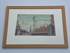 ANTIQUE WPA PAINTING URBAN INDUSTRIAL STREET SCENE Brooklyn REGIONALISM New York