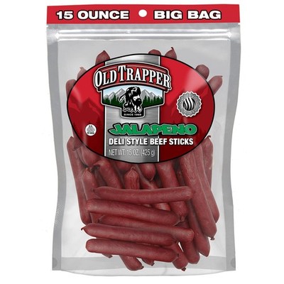 Spicy Jalapeño Beef Sticks   15 oz, 6g Protein, Zero Sugar, Deli-Style Snack