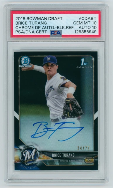 Brice Turang Bowman 1st Auto /75 PSA 10 Auto 10 POP 2