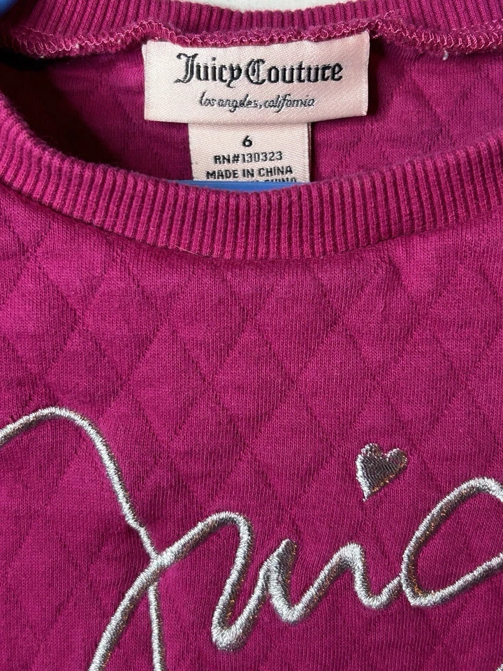 Juicy Couture Pink Sweatshirt Girls Size 6 - Image 3 of 4