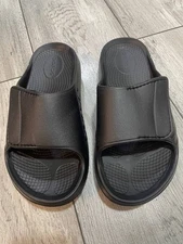 Oofos Ooahh Sport Flex Women's Size 7 Recovery Slip On Slide Sandals Black