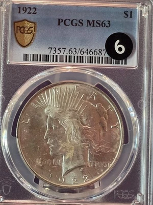 MS 63 Graded 1922 Year Peace Dollars (1921-1935) for sale | eBay