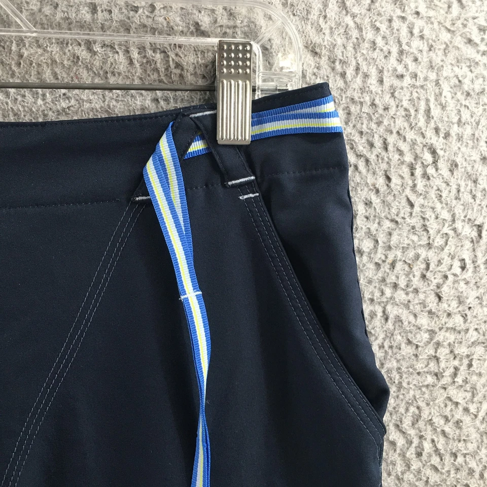 Pantalones Nike Capri para mujer M (32x20 real) azul tiro medio frente plano cremallera bolsillo mosca Foto 4 de 4