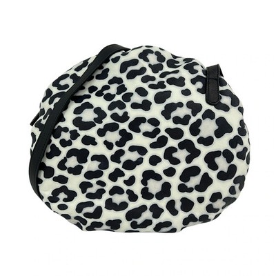 kawa-kawa White Black Leather Shoulder Bag