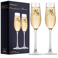 Mr. Mrs. Bridal Tall Wine Glasses