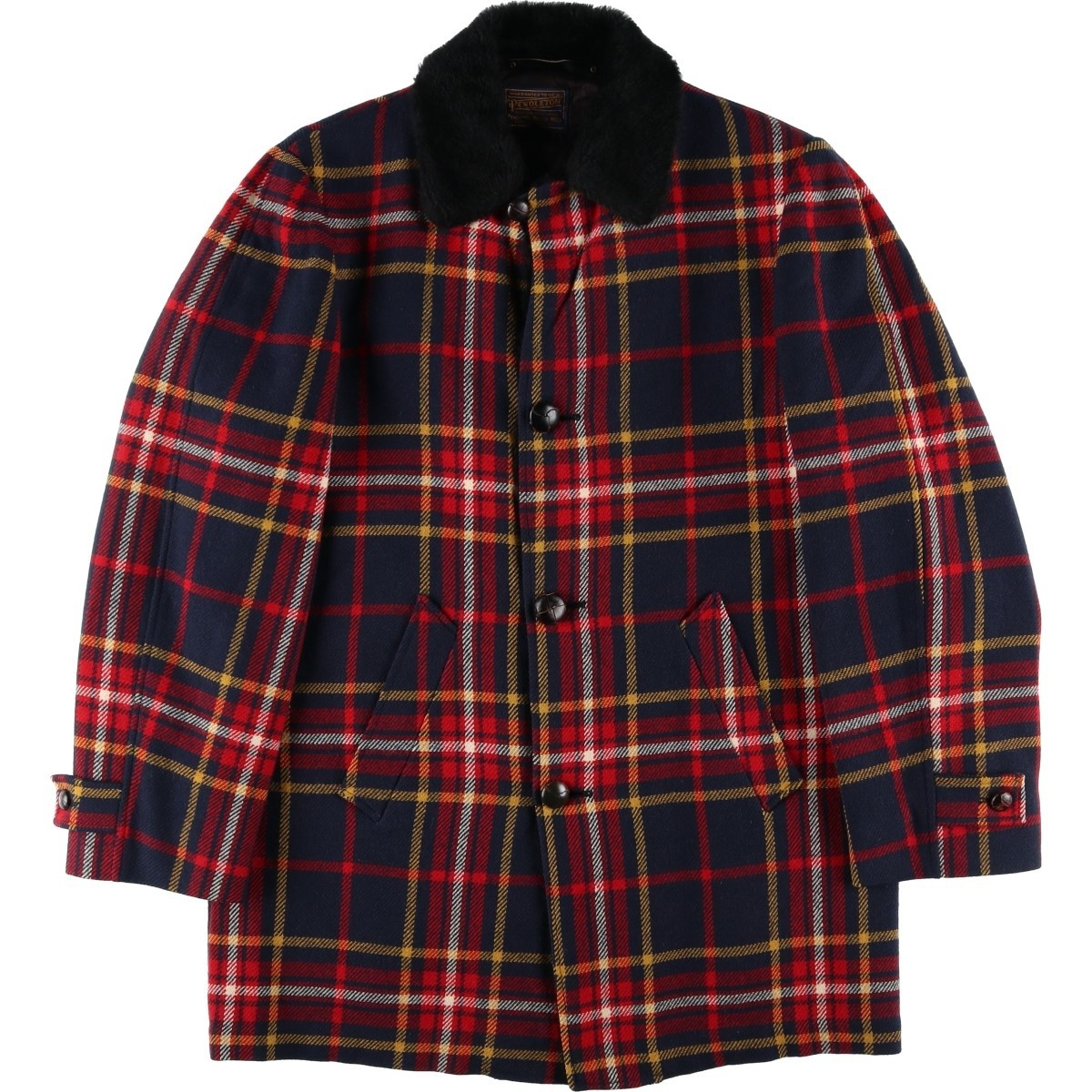 Vintage 1960'S Pendleton Check Pattern Wool Half … - image 1