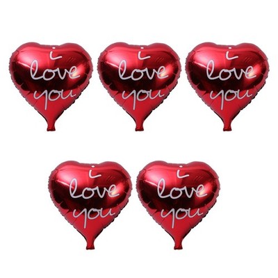 5 Pcs Herzförmiger Ballon Valentinstag Luftballons Herzballon Zum