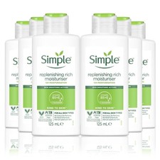 6 x Simple Kind to Skin Replenishing Rich Moisturiser 125ml