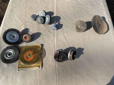 Drill Attachments Lot-13 ASSORTED ABRASIVE GRINDING STONES.  & Wire Wheels!