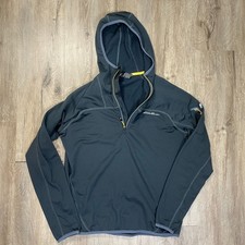 Eddie Bauer First Ascent Grid Fleece Hoodie Pullover Men's Medium Gray