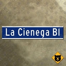 Los Angeles California La Cienega Boulevard Blvd street highway road sign 31x6