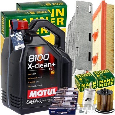 MANN INSPEKTIONSKIT+1x5L MOTUL 5W30 MOTORÖL passend für VW GOLF V AUDI A3 1.6FSI