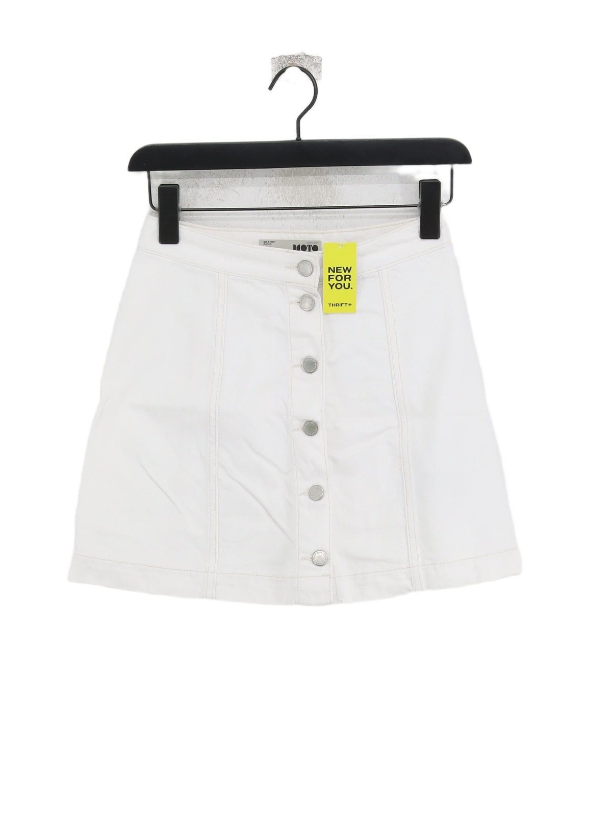 Topshop Womens White Cotton Mini Skirt Size 26 Short Casual