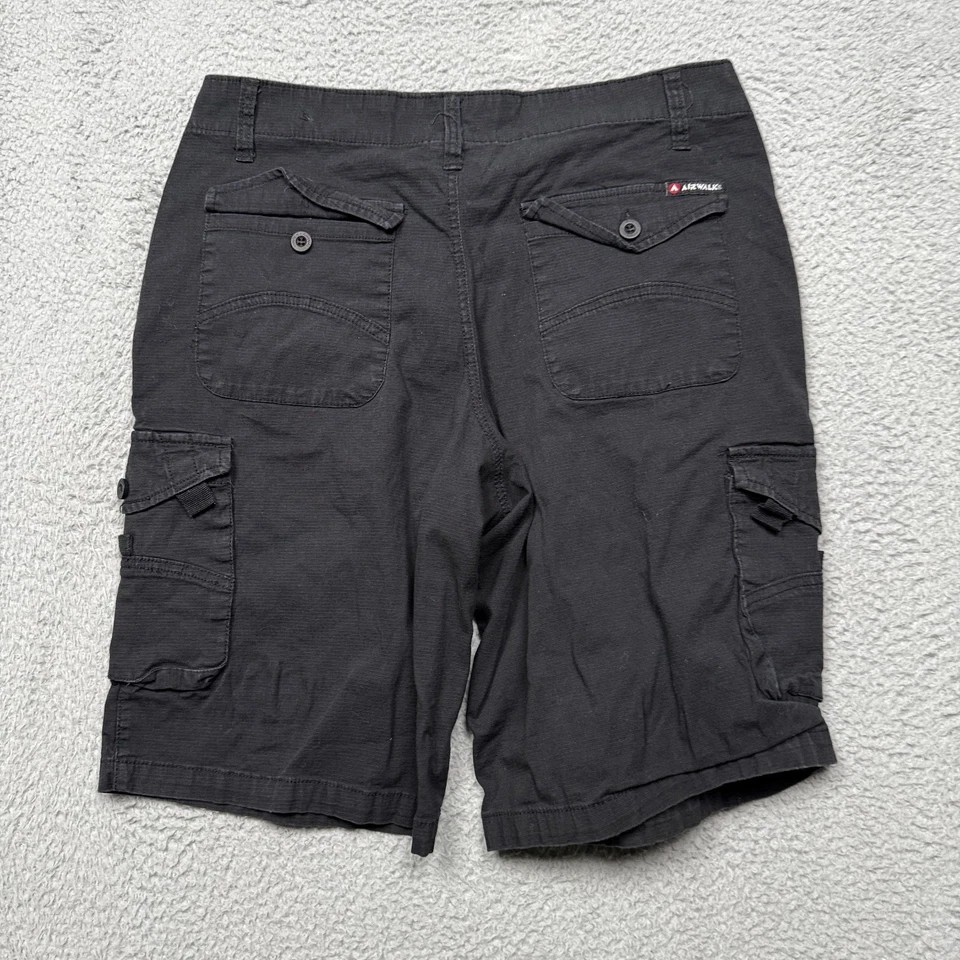 Pantalones Cortos Carga Airwalk Para Hombres 32 Negros Frente Plano Utilidad Elastizados Senderismo Aire Libre Foto 3 de 4