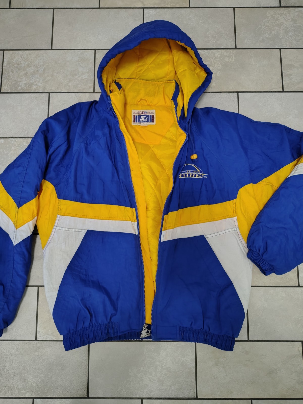 Vintage 90s, Rams, Saint Louis, Classic Starter Jacket, Rare Size Large NFL team