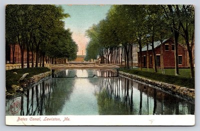 Postcard ME Bates Canal Lewiston Maine AZ11
