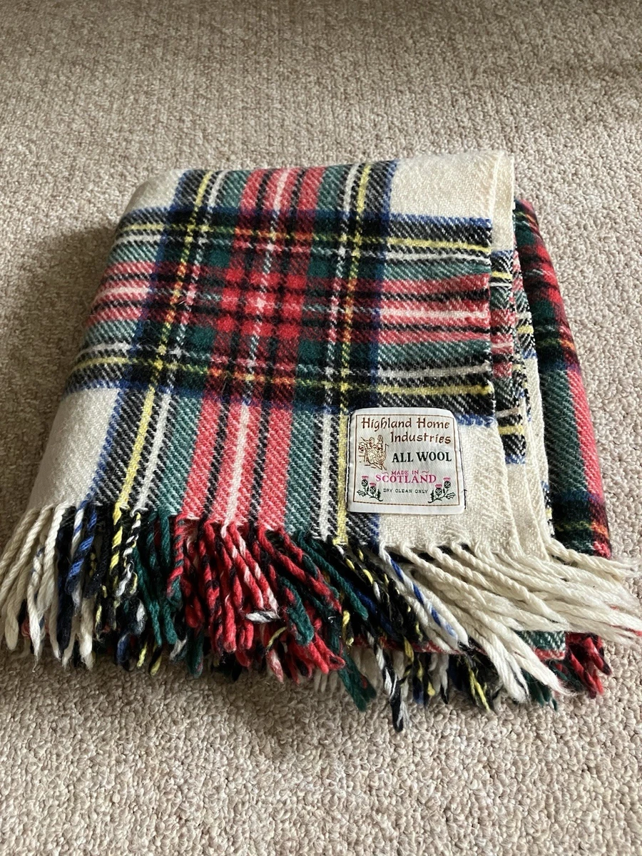 Couverture Vintage En Laine, Motif Plaid, Taille 58x56 Pouces, Angleterre