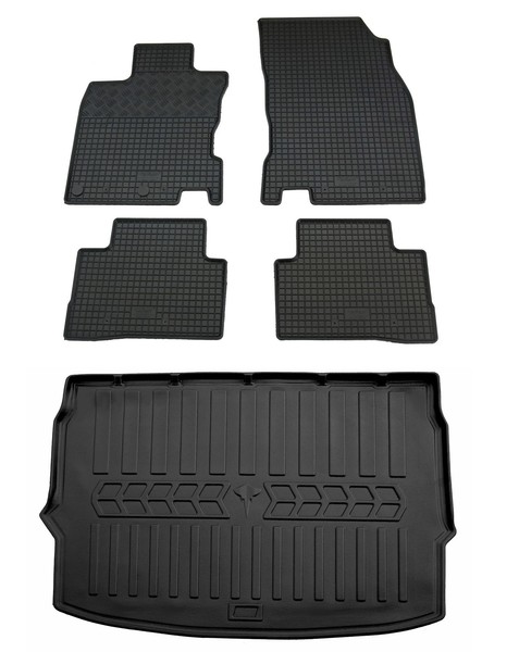Gummi FußMatten Kofferraumwanne FüR Nissan Qashqai J11 2017-2021 Gummimatten Set-image