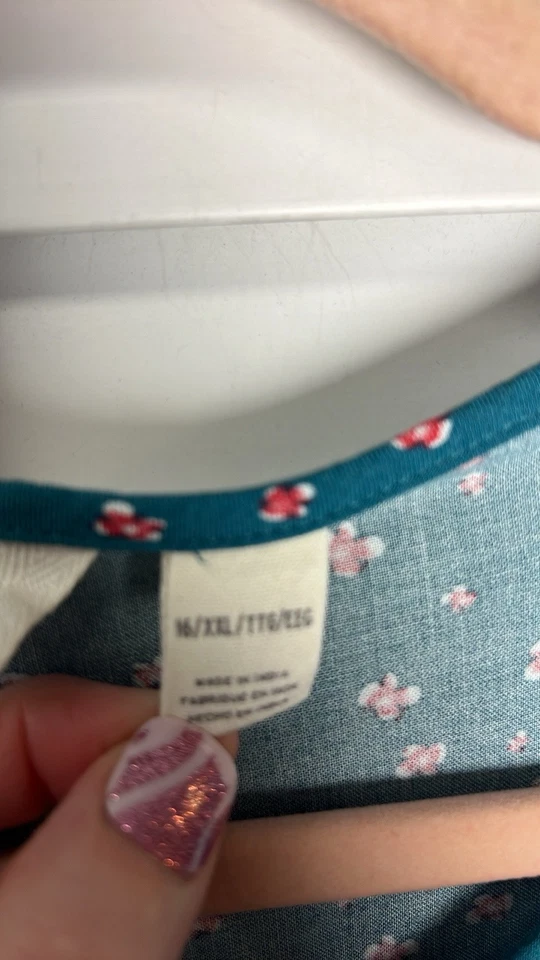 Vestido Roxy Niña Floral Manga con Pestaña Redonda Abotonada Talla 16 XXL Foto 3 de 4