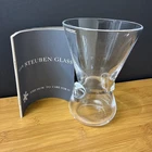 Vintage Steuben Crystal Art Glass Signet Thumb Print Signed Vase 6" + Care Book