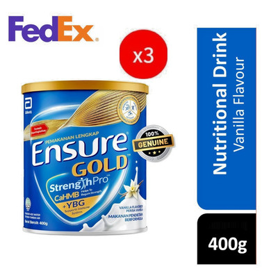 Abbott Ensure Gold Verbessert Stärke Vanille 400g - 3 Kann