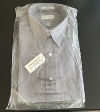 New Men s Van Heusen Gray Wrinkle Free Long Sleeve 16