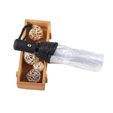 Full Automatic Folding Transparent Umbrella, Tri-fold Compact, Black edge