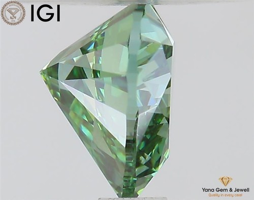CVD Lab Grown Diamond 1,01 CT certificato IGI taglio cuore VVS2 chiarezza verde vivo - Foto 4 di 11