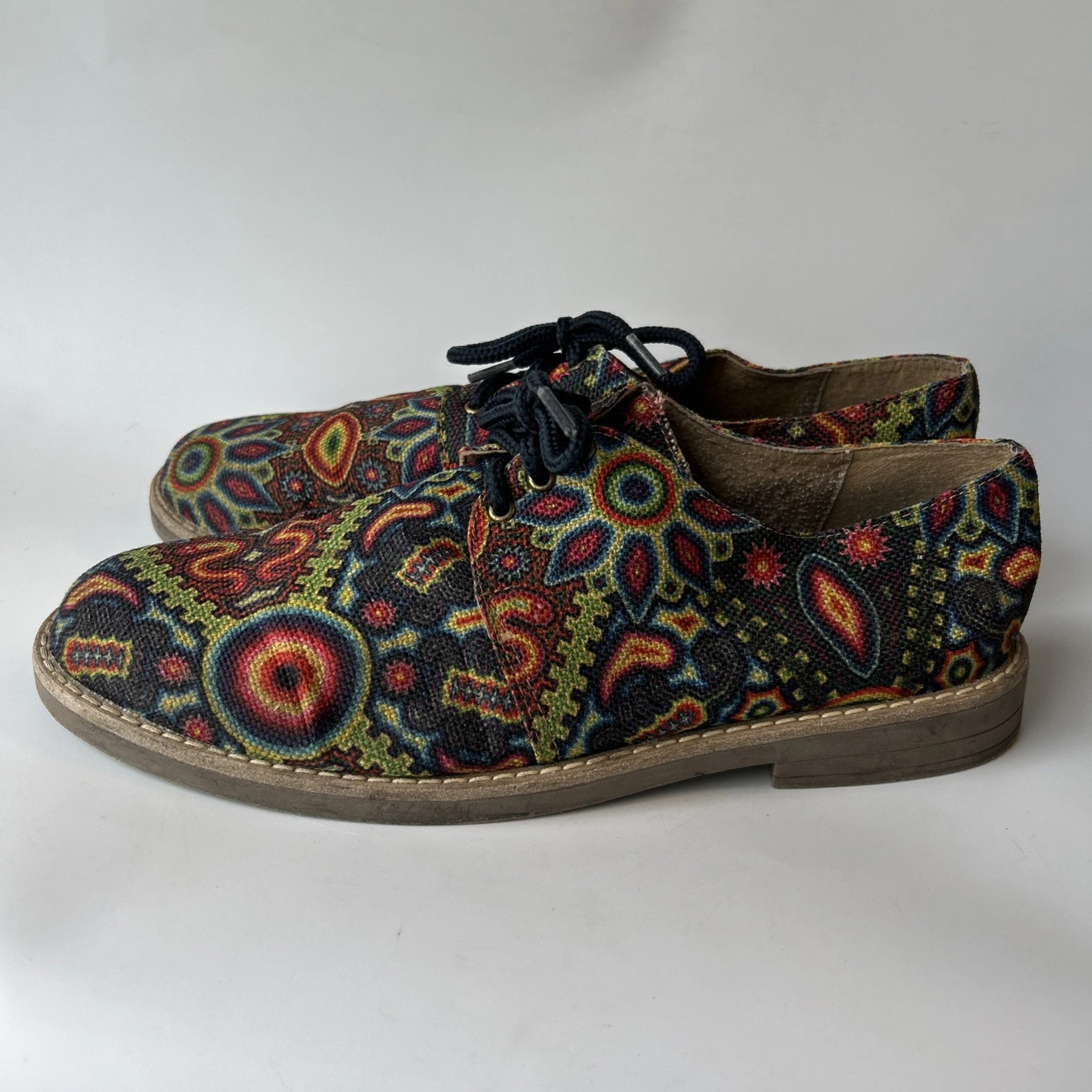 Fly Souls Men's Plant-Based Colorful Textile Dress Shoes Size 9.5