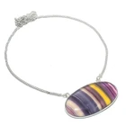 Fluorite Gemstone Handmade 925 Sterling Silver Jewelry Necklace 18" For Her L511