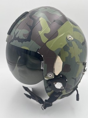 USAF HGU-26/P Dual Visor Flight Helmet Woodland Camo Taped - Size
