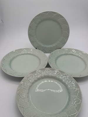 Martha Stewart Cabbage Leaf Plates Set Of 4 Green Embossed Dinnerware