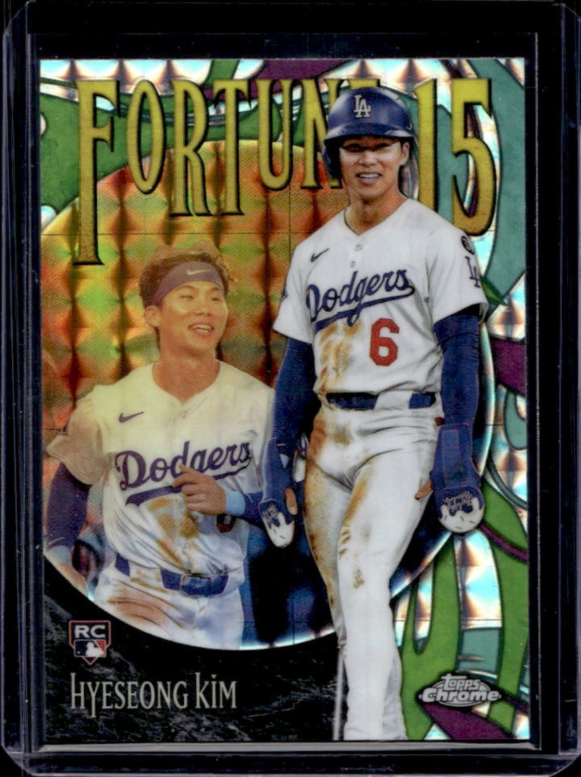 2025 Topps Chrome Update Hyeseong Kim Fortune 15 RC Geometric Refractor #F15-14