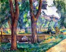 Paul Cezanne The Pool at Jas de Bouffan Giclee Print on Canvas 8x10 Wall Art