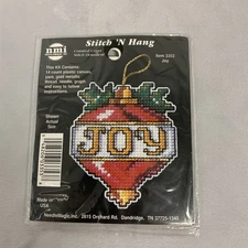 Counted Cross Stitch Kit Stitch 'N Hang Joy Ornament #3353 Needle Magic USA