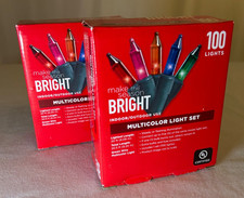 Bright Christmas String Lights, 200 LED 2 lots of 100 Connectable Green Wire