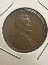 1941 Lincoln Wheat Penny No Mint Mark  RARE  1 Cent x2 You get what you see